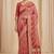 orange bandhani work bandhej banarasi saree