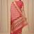 orange bandhani work bandhej banarasi saree