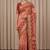 orange bandhani work bandhej banarasi saree