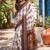 white digital printed chanderi ready to wear saree with blouse