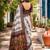 white digital printed chanderi ready to wear saree with blouse