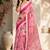 Baby pink color digital printed chanderi cotton ready to wear saree with blouse