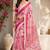 Baby pink color digital printed chanderi cotton ready to wear saree with blouse