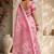 Baby pink color digital printed chanderi cotton ready to wear saree with blouse