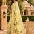 Chiku color digital printed chanderi cotton ready to wear saree with blouse