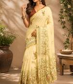 chiku digital printed chanderi ready to wear saree with blouse