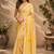 Yellow color digital printed chanderi cotton ready to wear saree with blouse