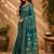 Teal color digital printed chanderi cotton ready to wear saree with blouse