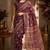 Wine color digital printed chanderi cotton ready to wear saree with blouse