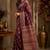 Wine color digital printed chanderi cotton ready to wear saree with blouse