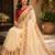 cream digital printed chanderi ready to wear saree with blouse