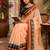 Peach color digital printed chanderi cotton ready to wear saree with blouse
