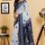 White color digital printed chanderi cotton ready to wear saree with blouse
