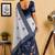 White color digital printed chanderi cotton ready to wear saree with blouse
