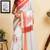 White color digital printed chanderi cotton ready to wear saree with blouse