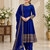 royal blue color thread,sequence and gota lace work silk blend anarkali set