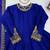 royal blue color thread,sequence and gota lace work silk blend anarkali set
