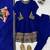 royal blue color thread,sequence and gota lace work silk blend anarkali set