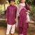 Purple bandhani cotton kurta set & kurta pant brother sister matching combo