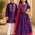 Purple embroidered cotton lehenga choli & kurta pant brother sister matching combo
