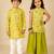 Yellow embroidered blended cotton palazzo set & kurta pyjama brother sister matching combo