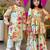 Multicolor printed chanderi sharara set & kurta pant brother sister matching combo