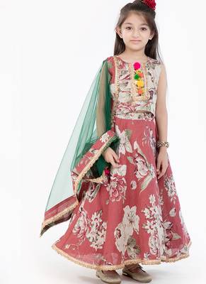 Gold embroidered linen lehenga choli & kurta pant brother sister matching combo 2