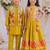 Mustard yellow embroidered silk lehenga choli & kurta jacket brother sister matching combo