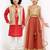 Gold sequinned linen skirt set & kurta jacket brother sister matching combo