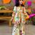 Multicolor printed chanderi sharara set & kurta pant brother sister matching combo