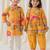 Yellow floral printed cotton kurta salwar set & kurta pyjama brother sister matching combo
