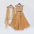 Yellow embroidered net indo western set & kurta jacket brother sister matching combo