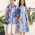 Blue ikat cotton dress & kurta pant brother sister matching combo