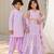 Lilac embroidered georgette lehenga choli & kurta pyjama brother sister matching combo