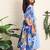 Blue ikat cotton dress & kurta pant brother sister matching combo