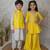 Yellow handwoven cotton sharara set & bandhgala brother sister matching combo