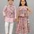 Blush pink embroidered chanderi lehenga choli & kurta jacket brother sister matching combo