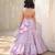 Lilac embroidered georgette lehenga choli & kurta pyjama brother sister matching combo