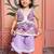 Purple embroidered & printed linen & silk co-ord set & kurta pyjama brother sister matching combo
