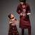 Maroon embroidered organza lehenga choli & kurta jacket brother sister matching combo