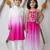 Pink & white handwoven cotton ethnic set & kurta pyjama brother sister matching combo