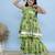 Green printed cotton sharara set & kurta pyjama brother sister matching combo