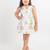White printed cotton dress & kurta jacket brother sister matching combo
