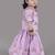 Lavender embroidered cotton silk lehenga choli & kurta jacket brother sister matching combo