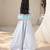 Blue & ice blue mirror work georgette anarkali set & kurta jacket brother sister matching combo