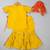 Yellow embroidered silk sharara set & kurta pyjama brother sister matching combo