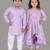 Lavender embroidered cotton silk anarkali set & kurta jacket brother sister matching combo