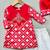 Red embroidered brocade kurta patiala set & kurta jacket brother sister matching combo