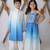 Blue & white handwoven cotton ethnic set & kurta pyjama brother sister matching combo