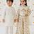 Cream embroidered cotton co-ord set & kurta pant brother sister matching combo